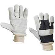 Leather Palm w- Knit Wrist Gloves